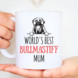 World&#39;s Best Bullmastiff Mum - Bullmastiff Mug, Personalised Gift for Her, Bullmastiff Present, Gift for Women, Best Friend Gift