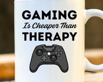 Gaming Therapie Becher - Lustiges Gamer Geschenk, Kaffeetasse für Sie und Ihn, Videospiel-Liebhaber Geschenk