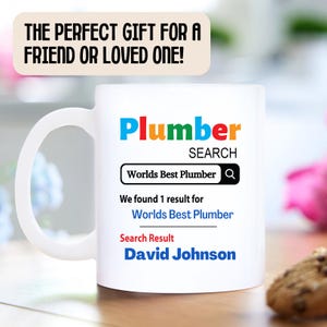 World’s Best Plumber Mug – Personalised Plumber Gift, Funny Plumbing Coffee Cup, Unique Gift for Tradesmen, Graduation or Thank You Present image 2