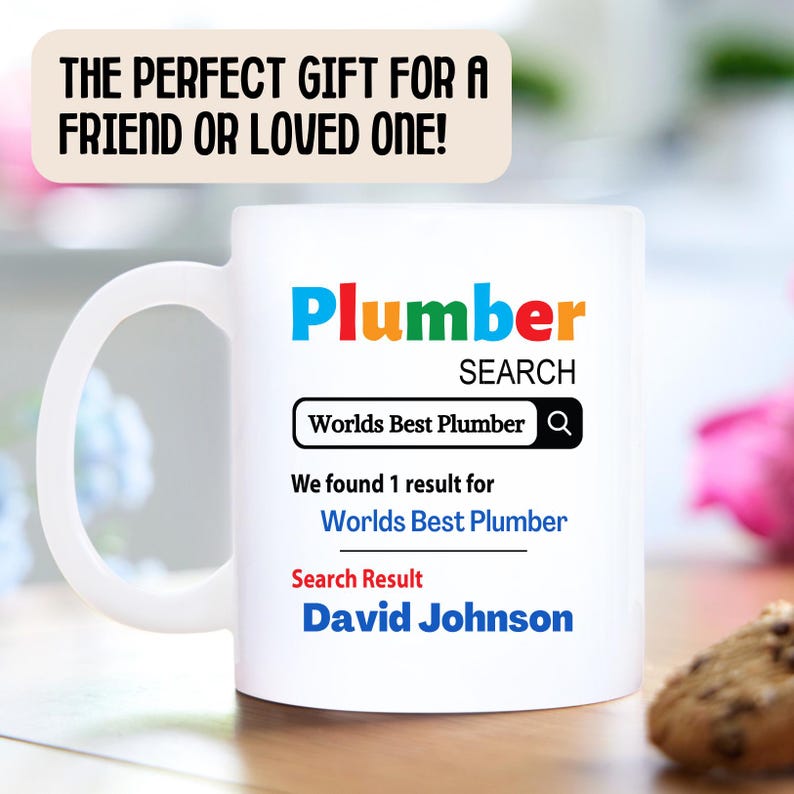 World’s Best Plumber Mug – Personalised Plumber Gift, Funny Plumbing Coffee Cup, Unique Gift for Tradesmen, Graduation or Thank You Present image 2