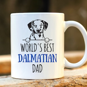 World&#39;s Best Dalmatian Dad - Personalised Dalmatian Mug, Dog Lover Gift, Dalmatian Owner Present, Gift for Dad, Gift for Father