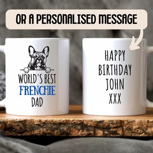 'S Werelds beste Franse Bulldog-vader - Gepersonaliseerde mok Franse bulldog, cadeau hondenliefhebber, aanwezig franse eigenaar, cadeau voor papa, cadeau voor vader afbeelding 5