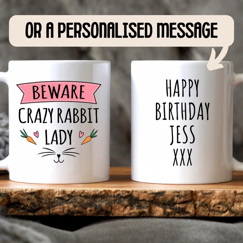 Crazy Rabbit Lady Mug - Rabbit Mug, Bunny Mug, Gifts for Women, Rabbit Lover Gift, Rabbit Mugs, Crazy Rabbit Lady image 5