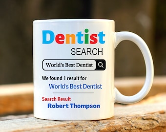 World's Best Dentist Mug. Personalised Dentist Gift. Dentistry Student. PHD Graduation. Dental Present.