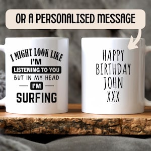 In meinem Kopf Surfen Becher - Surfer Geschenk, personalisierte Surf Geschenke, Geschenk zum 21 Bild 5