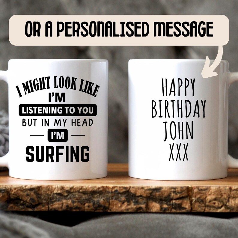 In meinem Kopf Surfen Becher - Surfer Geschenk, personalisierte Surf Geschenke, Geschenk zum 21 Bild 5
