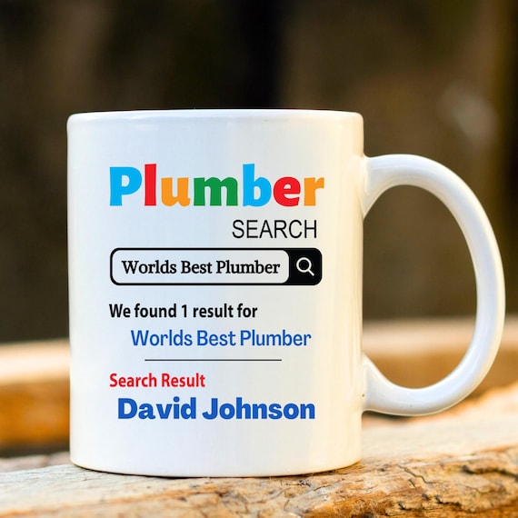 World’s Best Plumber Mug – Personalised Plumber Gift, Funny Plumbing Coffee Cup, Unique Gift for Tradesmen, Graduation or Thank You Present