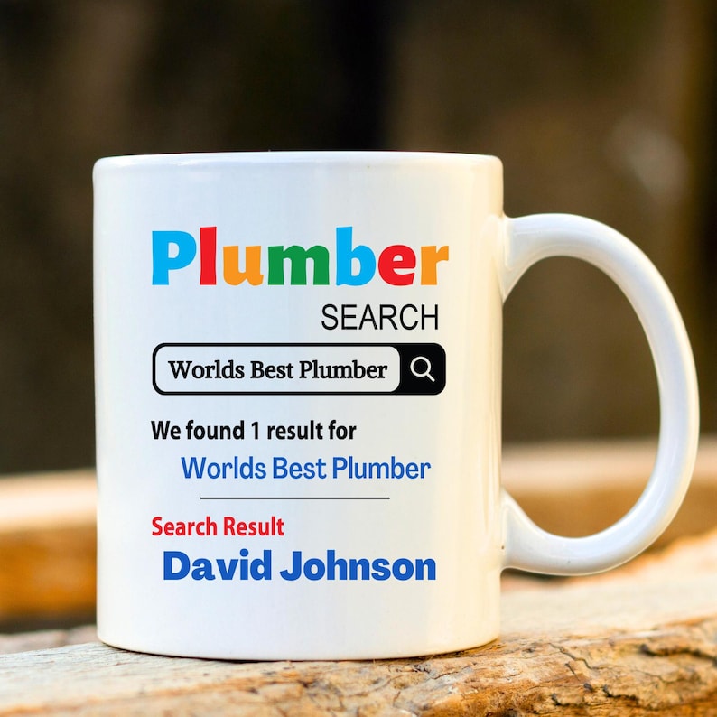 World’s Best Plumber Mug – Personalised Plumber Gift, Funny Plumbing Coffee Cup, Unique Gift for Tradesmen, Graduation or Thank You Present image 1