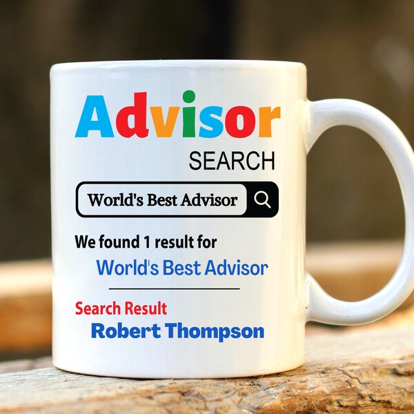 World's Best Advisor Mug. Personalised Advisor Gift. Gift for Advisor. Phd Graduation Gift. Advisor Present.