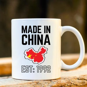 Hergestellt in China Becher. Landkarte China. Personalisierte chinesische Tasse. Lustiges chinesisches Geschenk. Unikat Porzellan Geschenk. Geschenk für chinesische Person.