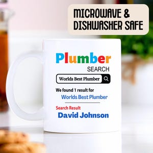 World’s Best Plumber Mug – Personalised Plumber Gift, Funny Plumbing Coffee Cup, Unique Gift for Tradesmen, Graduation or Thank You Present image 3