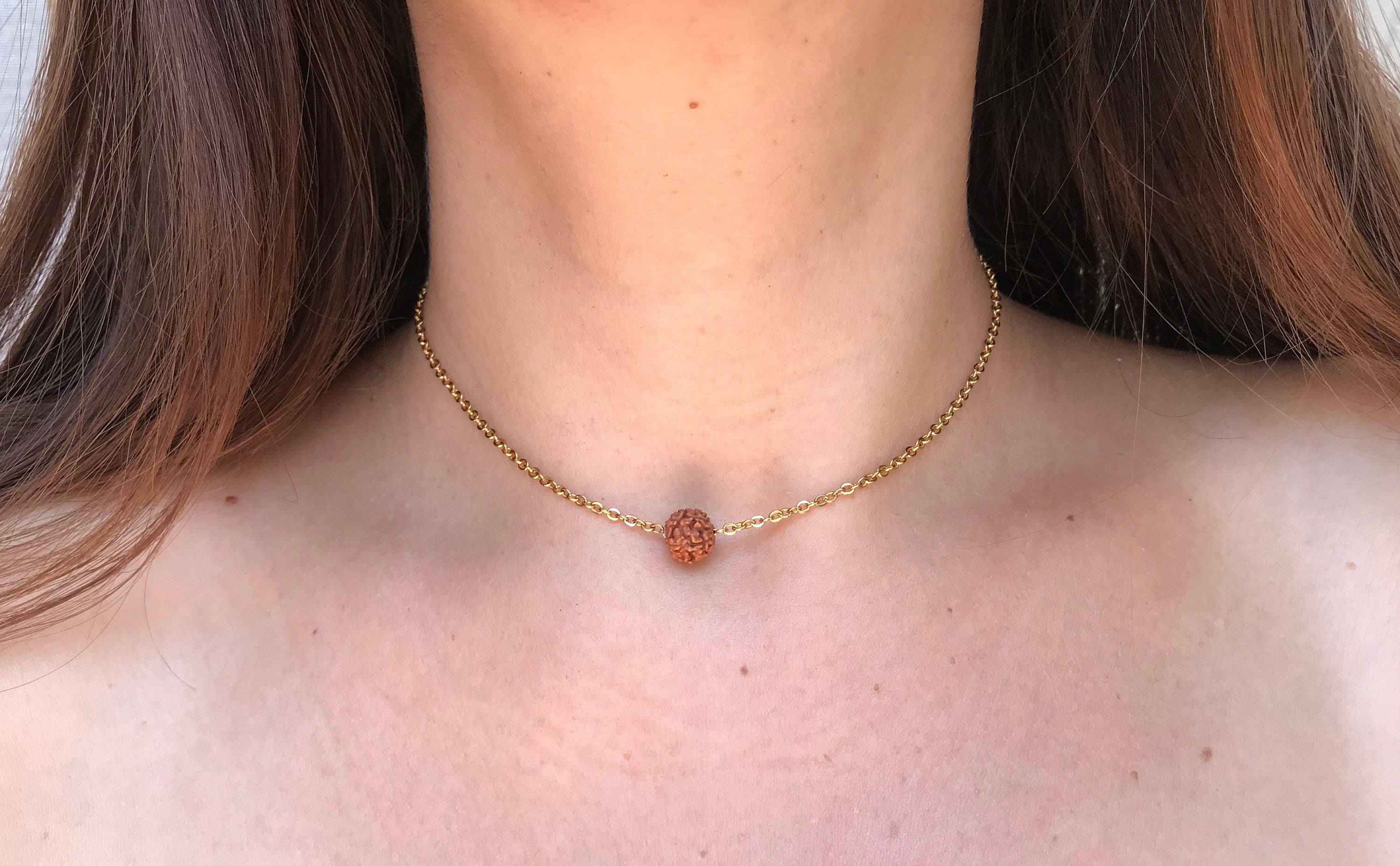 Single rudraksha deals with gold chain