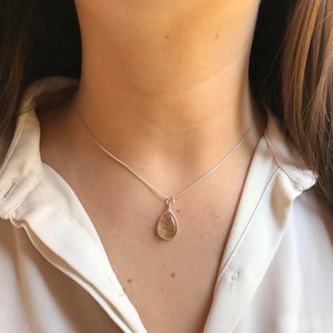 Rutilated Quartz Necklace-Sterling Silver 925-Rutilated Quartz-rutilated quartz-925 sterling silver- choker necklace