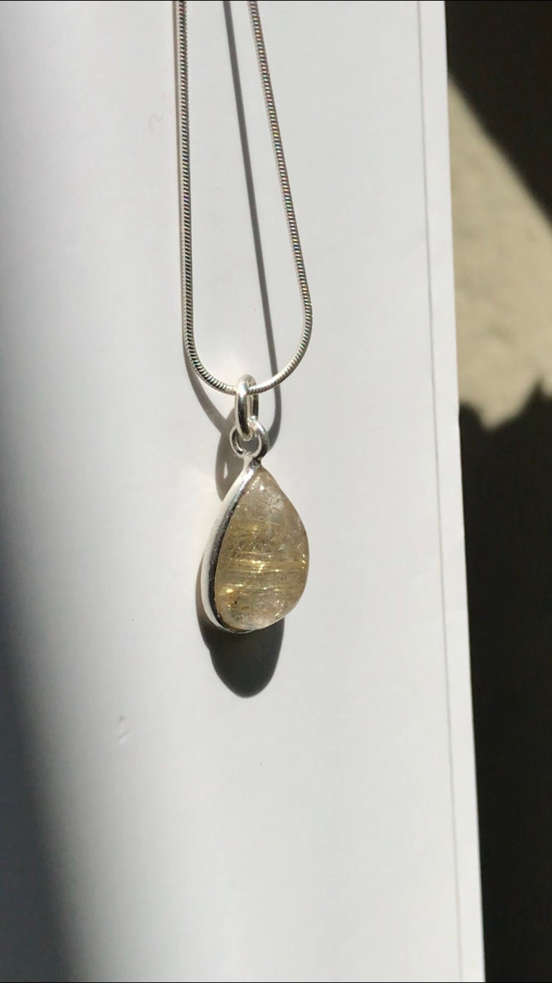 Rutilated Quartz Necklacesterling Silver 925rutilated Quartzrutilated Quartz925 Sterling
