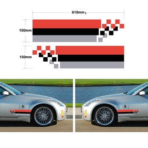 Nismo Broken Stripe Set für BMW 350z Skyline, GTR Vinyl selbstklebende Grafik Aufkleber