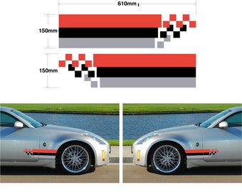 Nismo Broken Stripe Set for Nissan - 350z, Skyline, GTR Vinyl self adhesive graphic car sticker decal