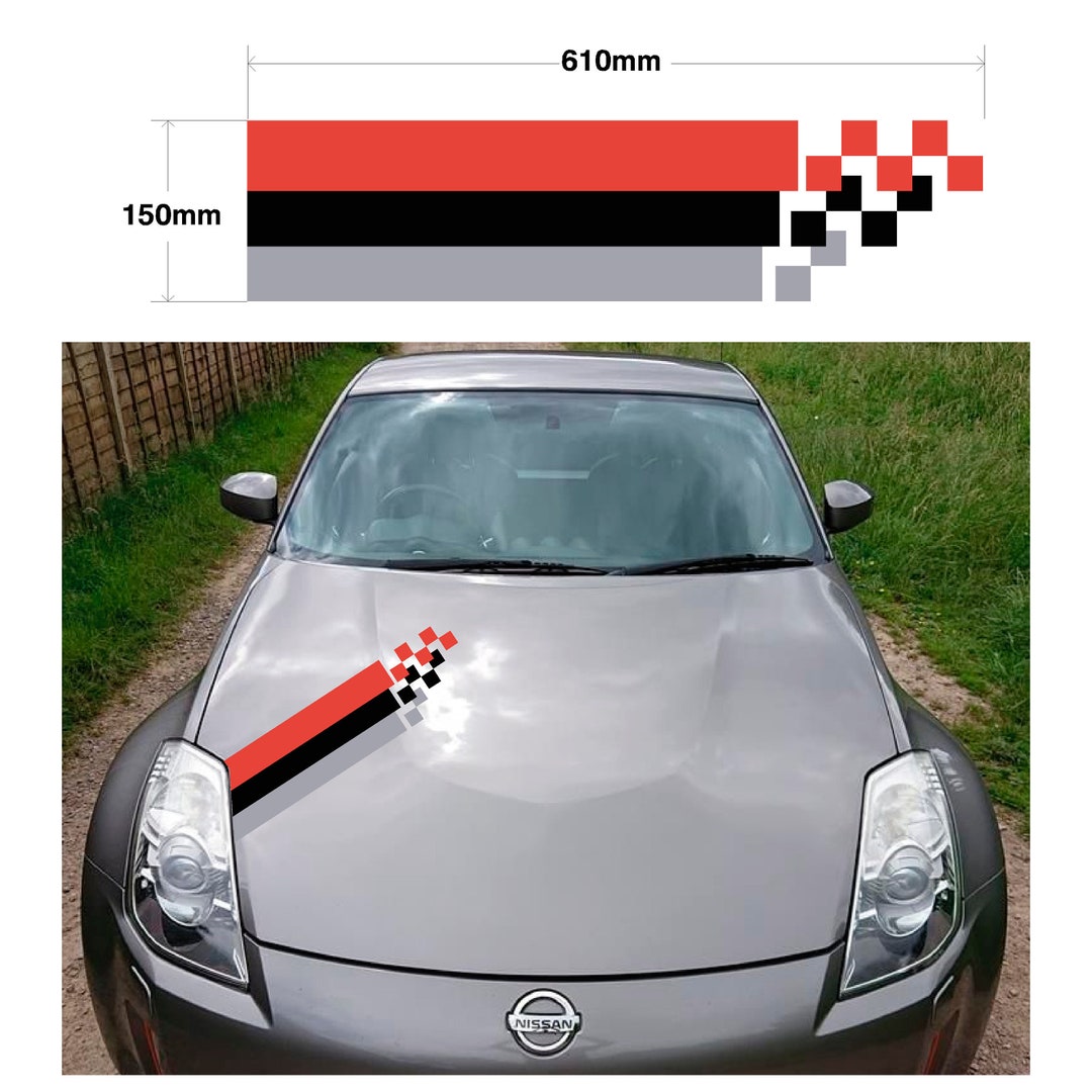 日産用 Nismo Broken Stripe - 350z、Skyline、GTR ビニール製 粘着式