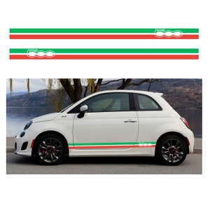 Italian Flag Side Stripes for Fiat 500 - Vinyl self adhesive graphic car sticker decals