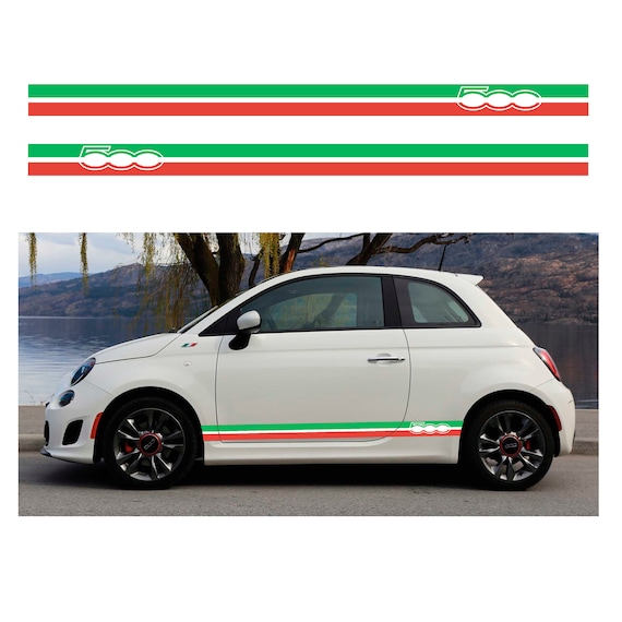 Adesivi per FIAT 500 KIT fasce bandiera italiana cofano tettino e baule strisce tricolore adesivi bandiera