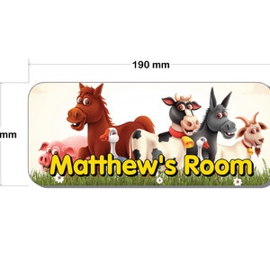 Farm Animals Door Plaque - Personalised Childrens Bedroom Sign Boys Girls Gift