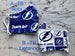 Tampa Bay Lightning Bolts Sports Face Masks. Washable, double layer w/thin filter & a pocket opening for additional filters. Adult one size. 