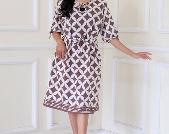 NEW! Batik Short Sleeve Dress Women