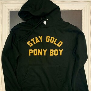 Stay Gold Pony boy golden retro vintage inspired hoodie Graphic Logo Black Hooded Sweatshirt