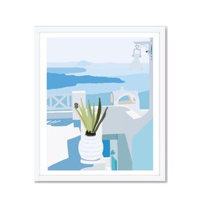 Santorini Griekenland Art Print, Digitale Download, Instant Download, Wall Art, Art Print, Home Decor, Printable, Downloadable