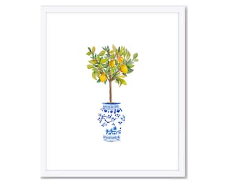Lemon Trees & Greek Keys Digital Download | Thank you, Thinking of You, Happy Birthday, Celebrate, Friendship, Holiday, Lemon, Greek
