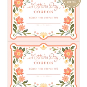 PRINTABLE Mother's Day Printable Coupons Mother's Day Gift Personalized ...