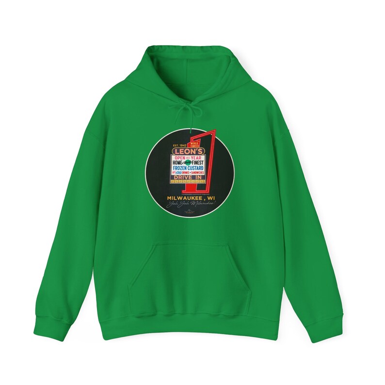 Leon's Frozen Custard, Milwaukee Wisconsin Unisex Heavy Blend™ Hooded Sweatshirt image 7