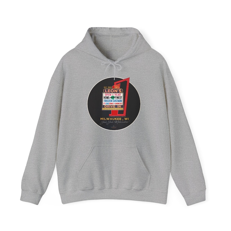 Leon's Frozen Custard, Milwaukee Wisconsin Unisex Heavy Blend™ Hooded Sweatshirt image 1