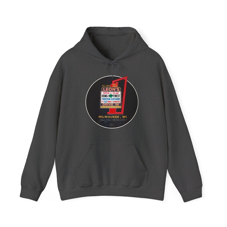 Leon's Frozen Custard, Milwaukee Wisconsin Unisex Heavy Blend™ Hooded Sweatshirt image 2