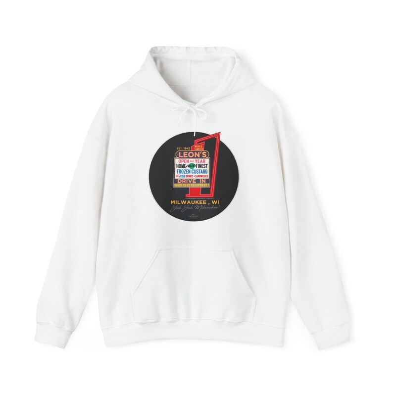 Leon's Frozen Custard, Milwaukee Wisconsin Unisex Heavy Blend™ Hooded Sweatshirt image 5