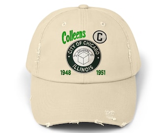 Chicago Colleens AAGPBL Patch, Chicago Illinois Unisex Distressed Cap