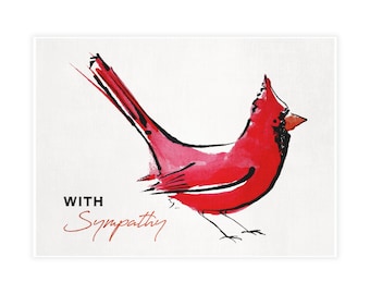 Cardinal with Sympathy Postcard Bundles (envelopes included)