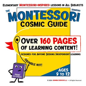 Montessori Cosmic Guide: SEMiPRO Elementary Montessori All Subject Workbook Classroom or Homeschool Learning Activities (165 printable +key)