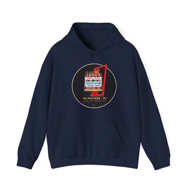 Leon's Frozen Custard, Milwaukee Wisconsin Unisex Heavy Blend™ Hooded Sweatshirt image 4