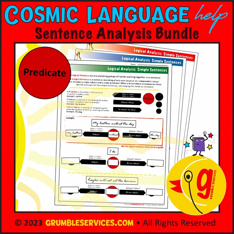 Sentence Analysis BUNDLE Elementary Montessori Language Help and