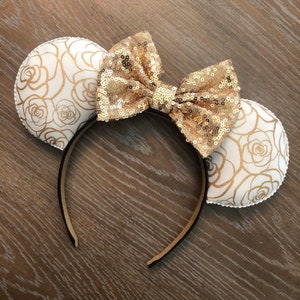 Belle Mouse Ears, Beauty and the Beast Mouse Ears, Floral Mouse Ears, Mickey Minnie Mouse Ears