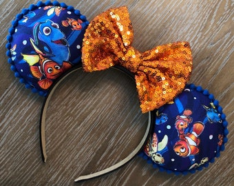 Finding Nemo Mouse Ears, Nemo Mouse Ears, Dory Mouse Ears, Mickey Minnie Mouse Ears