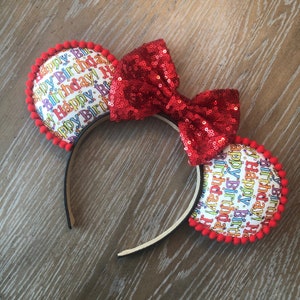 Birthday Mouse Ears, Mickey Minnie Mouse Ears