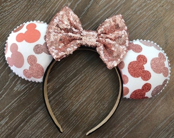 Rose Gold Mouse Ears, Mickey Minnie Mouse Ears