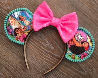 Moana Mouse Ears, Princess Mouse Ears, Mickey Minnie Mouse Ears