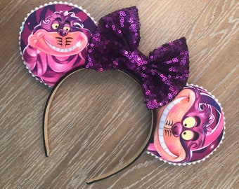 Alice in Wonderland Mouse Ears, Cheshire Cat Mouse Ears, Mickey Minnie Mouse Ears