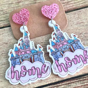 Castle Earrings, Magic Kingdom Earrings, Minnie Mickey Earrings