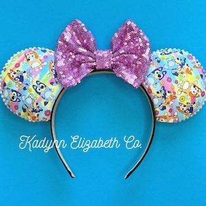 Bluey Mouse Ears, Bingo Mouse Ears, Mickey Minnie Mouse Ears