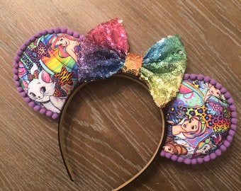 Princess Mouse Ears, Lisa Frank Inspired Mouse Ears, Mickey Minnie Mouse Ears