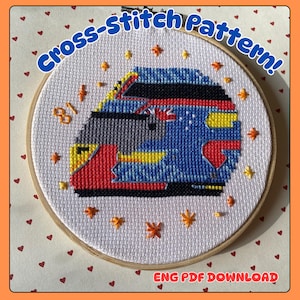 Oscar Piastri 2024 Racing Helmet Cross-Stitch Pattern