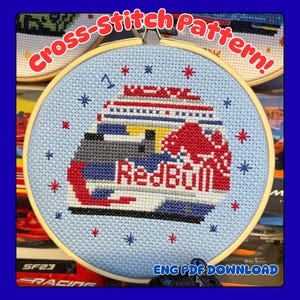 Max Verstappen 2025 Racing Helmet Cross-Stitch Pattern/Alpha Pattern
